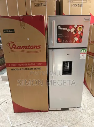Ramtons Rf/130- 213l 2 Door Direct Cool Fridge+ Dispenser (1yr Wrty)