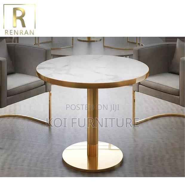 Dining Table; Round Elegant High Restaurants Dining Table - thumbnail 5