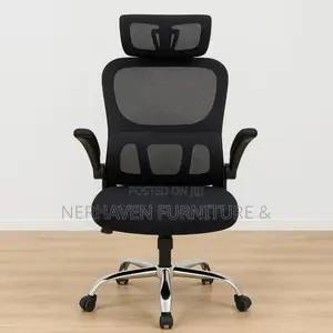 Ergonomic Office Chair With Flip-Up Arms – Comfortable Space Saving