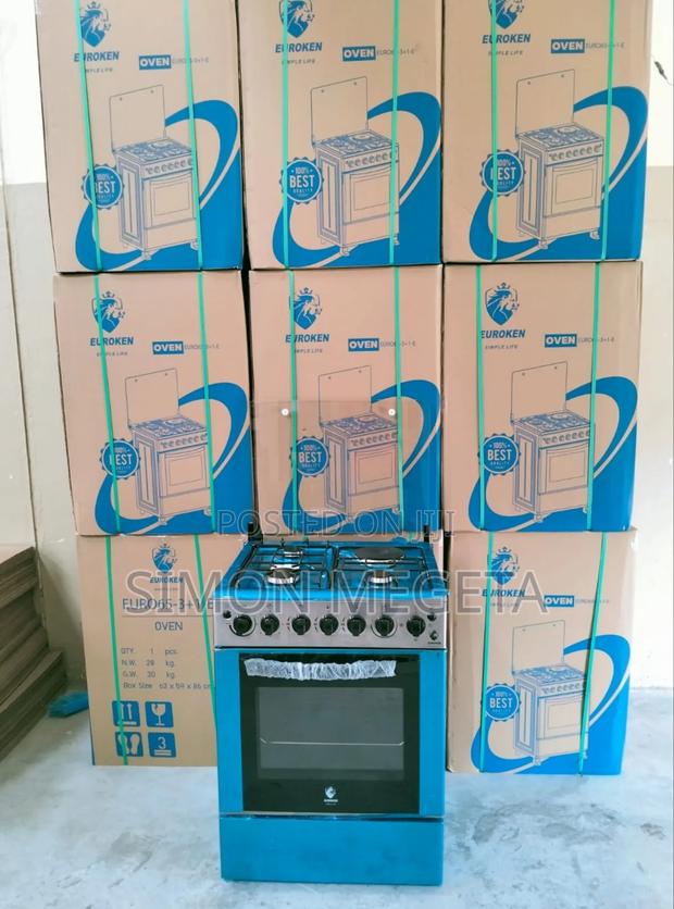 60*65 Euroken 3+1 Standing Cooker With Electric Double Heater Oven