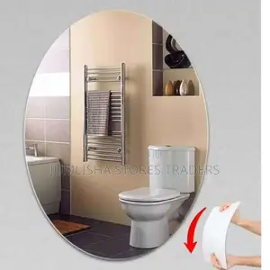 *Peel and Stick Unbreakable Mirror Oval Shapes Frame Less
Size 30×40