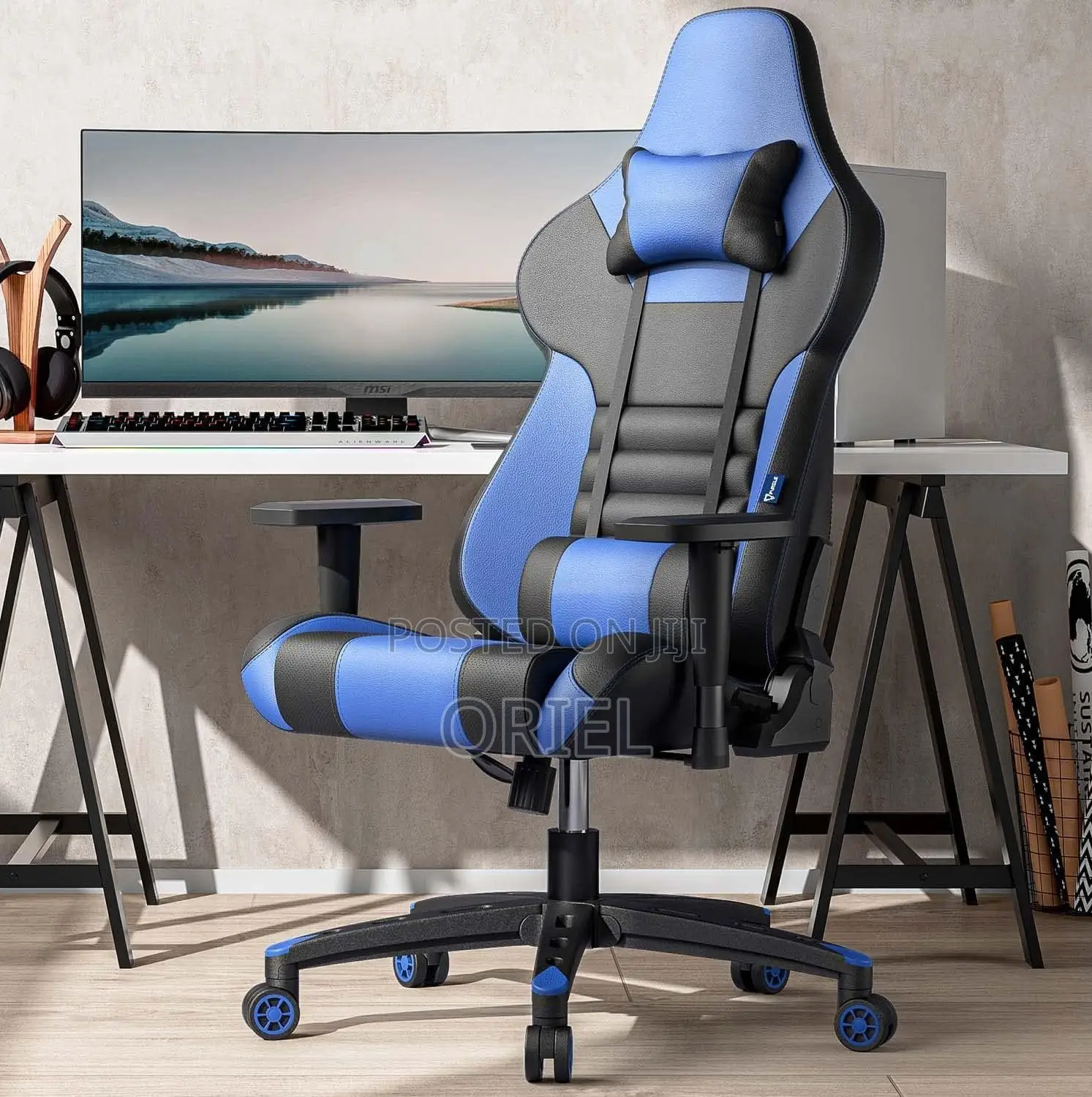 Gaming Chairs; Deluxe High-Back Reclining Gaming Computer Chair