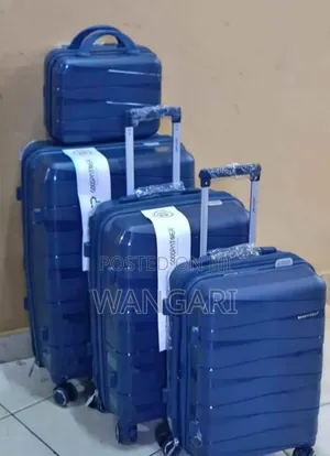 Blue 4 in 1 Set Rubber Fashion Suitcase