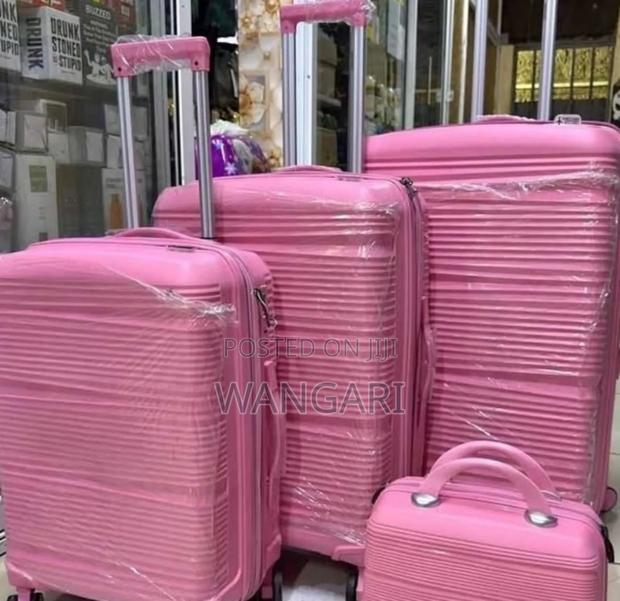 Pink Breakable 4 in 1 Set Rubber Fashion Suitcase