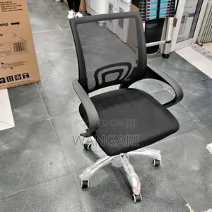 Assembled Black Office Chair Without Headrest