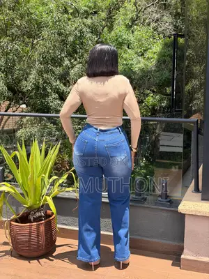 Lightly Distressed Wide Leg Jeans Size 28-36