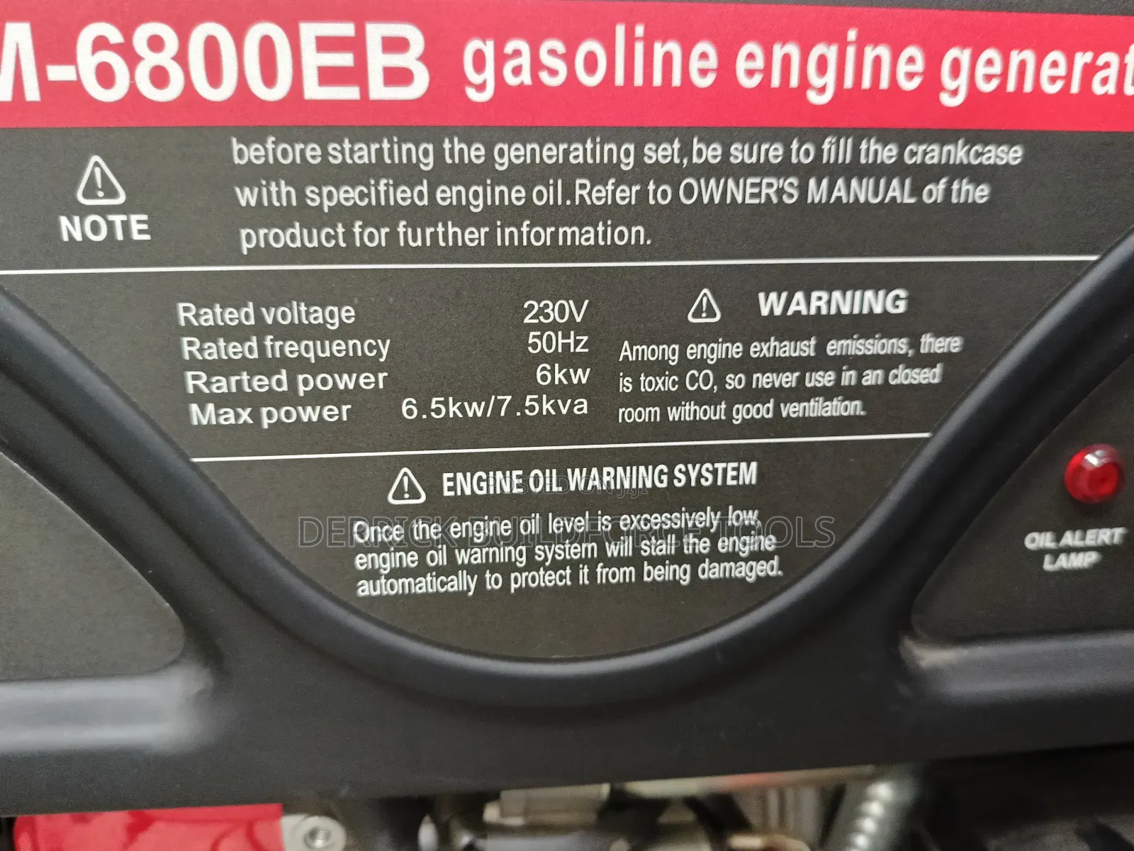 Thompson England Nm-6800eb 7.5kva Avr Gasoline Generator