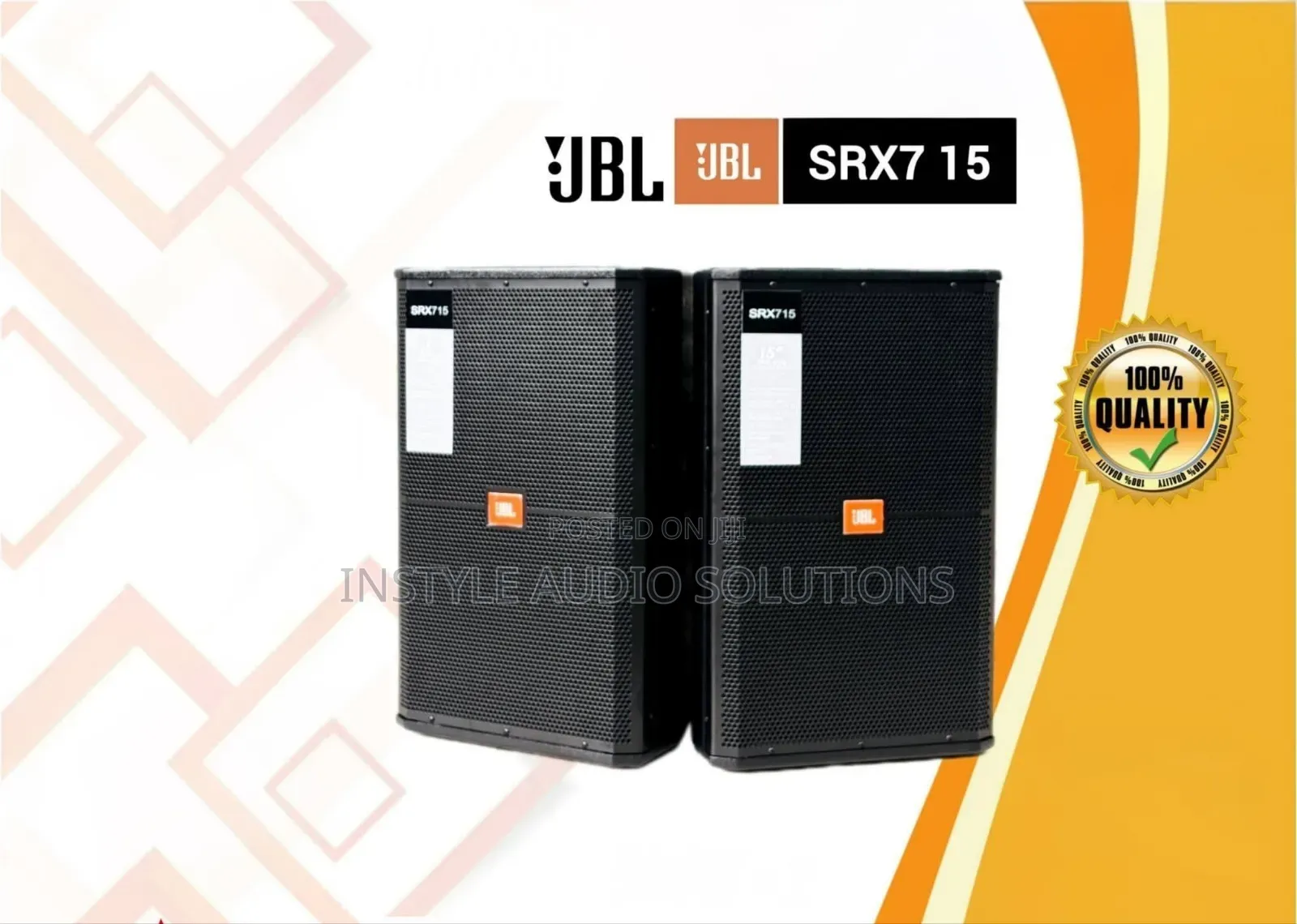 8 Channels Full Sound System With (2) 15" Mid Range JBL Speakers