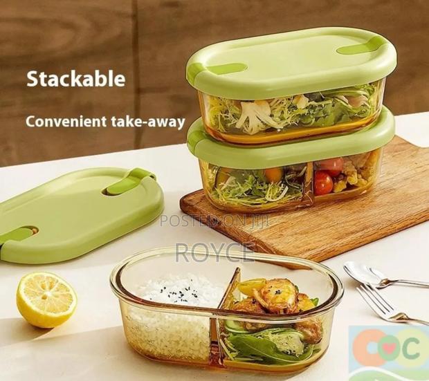 High Borosilicate Double Partitioned Lunch Box - thumbnail 3