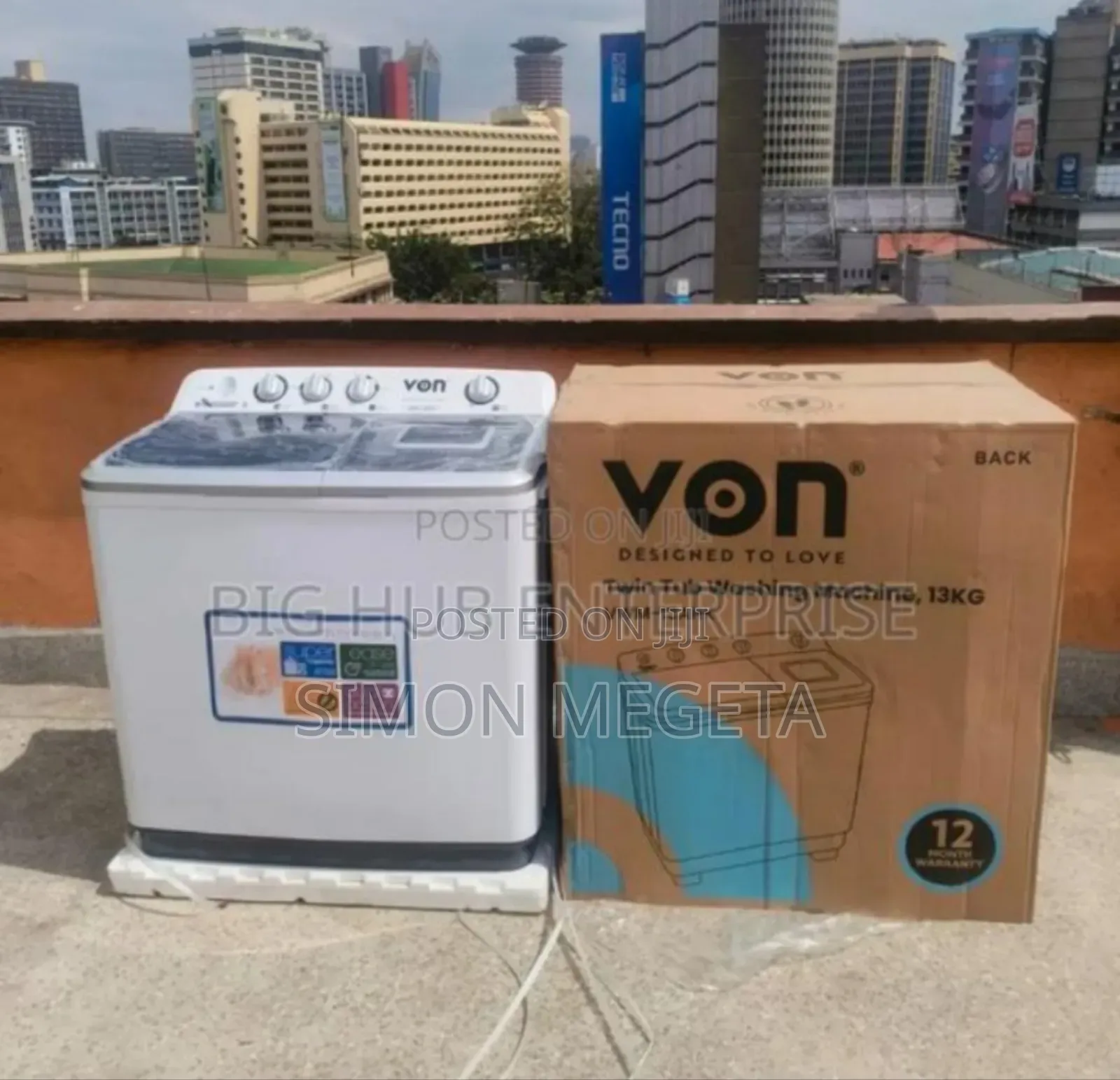 Colour White New Von 13kgs Washing Machine