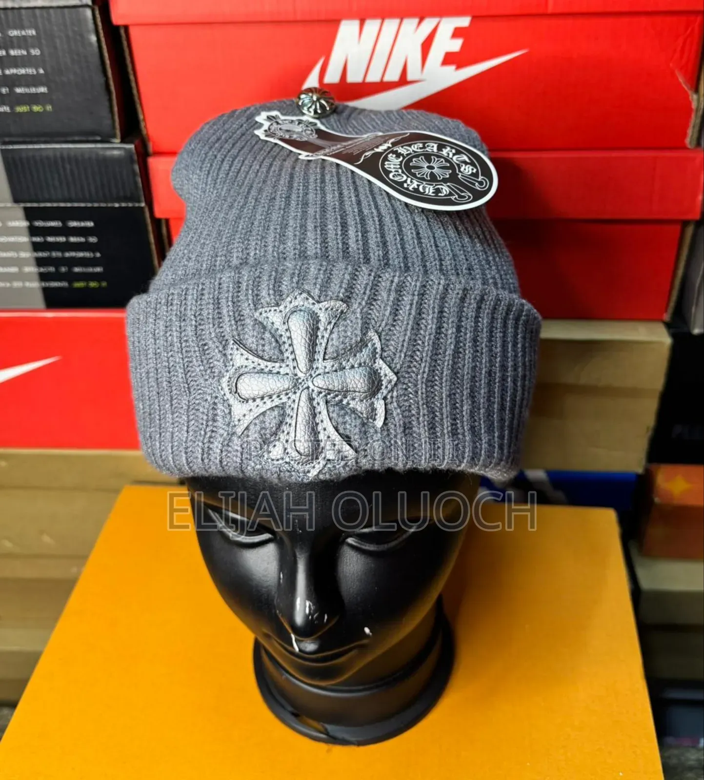 Grey Chrome Hearts Beanie