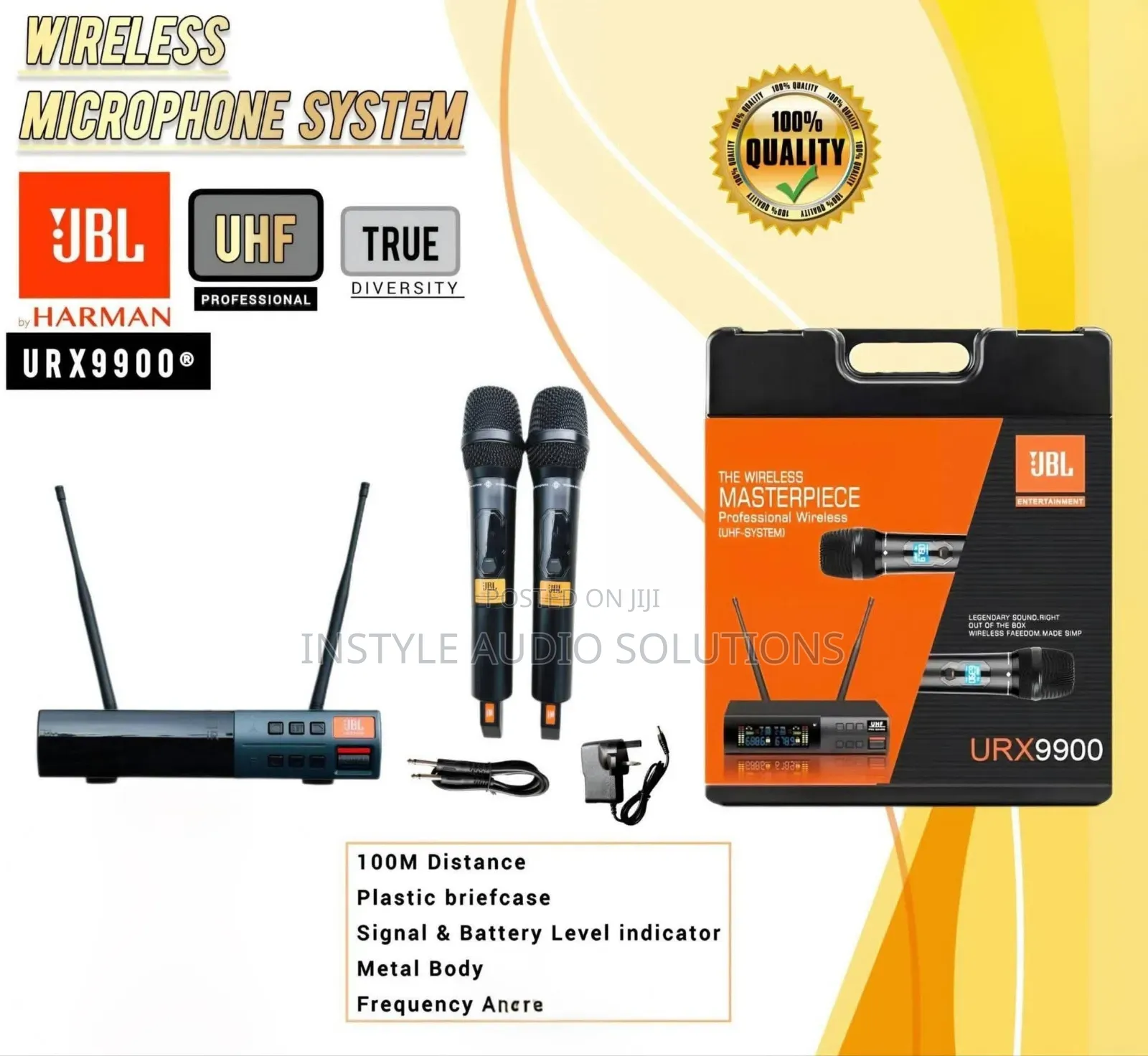 J L Urx9900 High-Quality 100 Meter Frequency Range Wireless Microphone