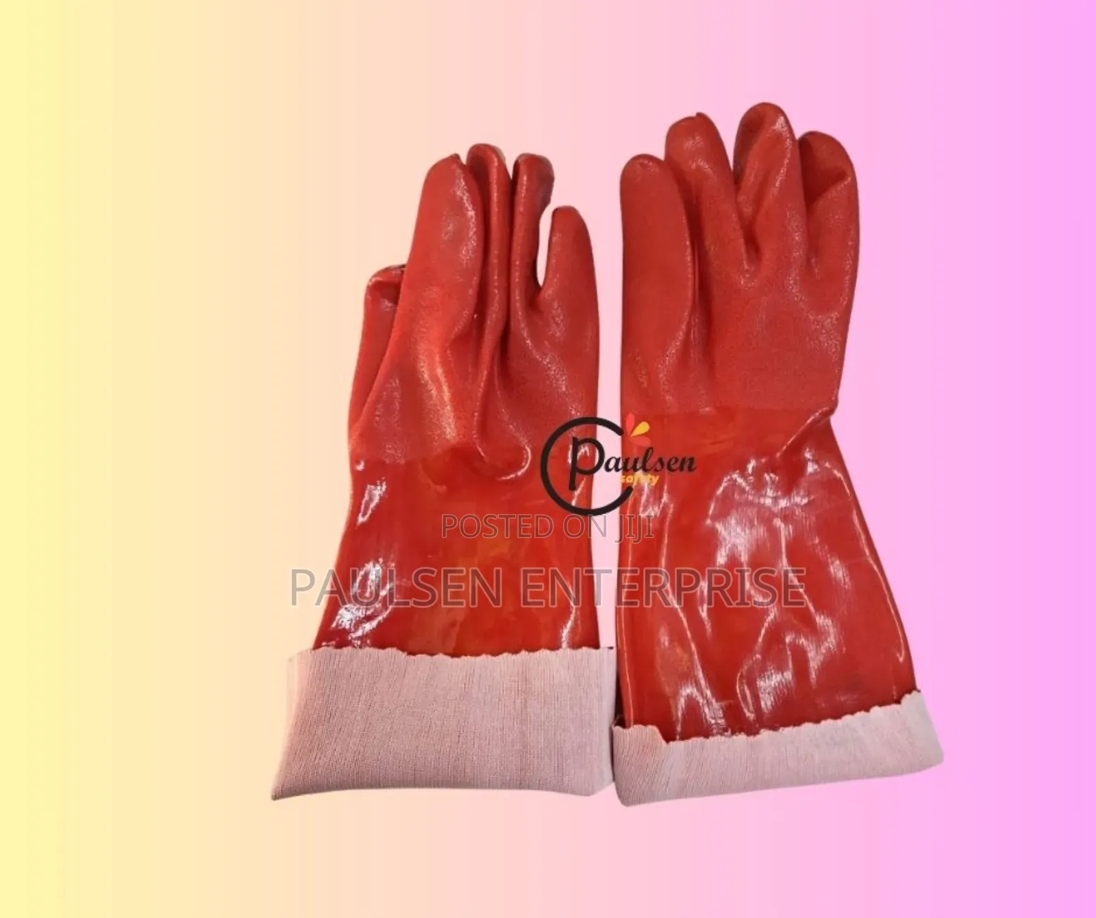 Pvc Double Grip Gloves 14"