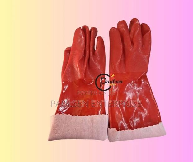 Pvc Double Grip Gloves 14"