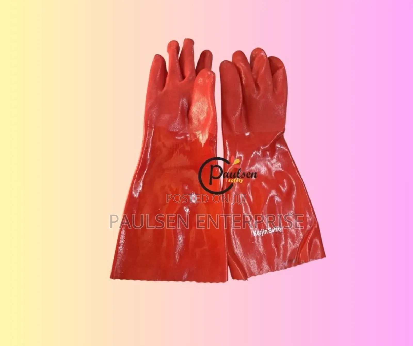 Pvc Double Grip Gloves 14"