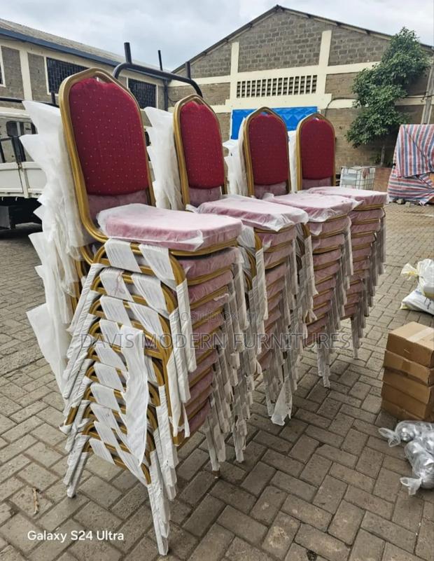 New Red Banquet Chairs – Strong Stackable - main view