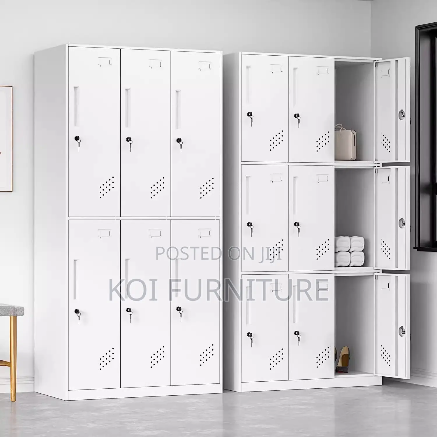 Office Cabinet : 9 Door Portable Storage Locker