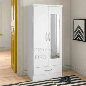 Home Wardrobes; Stylish 2-Door Wardrobe With Mirror Pull-Out Drawers