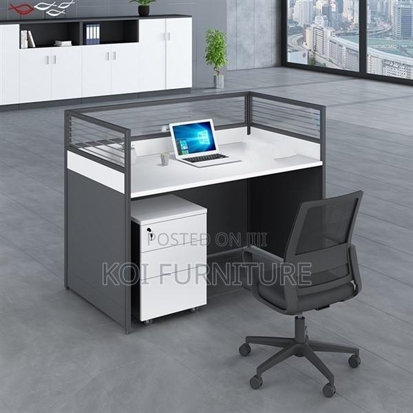 Office Desk : 1-Way Workstation 1.2m X 0.6m in Brown
