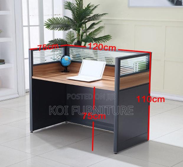 Office Desk : 1-Way Workstation 1.2m X 0.6m in Brown - thumbnail 7