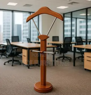 Coat Hanger : Stylish Mahogany Brown Office Coat Hanger,