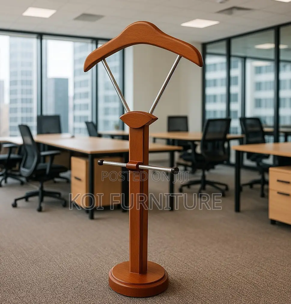 Coat Hanger : Stylish Mahogany Brown Office Coat Hanger,
