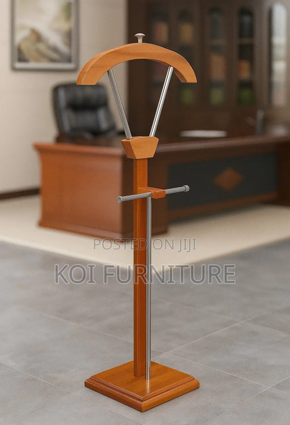 Coat Hanger : Stylish Mahogany Brown Office Coat Hanger,