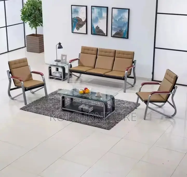 Office Sofa : Capetown 5 Seater Office Sofa Bench in Leather