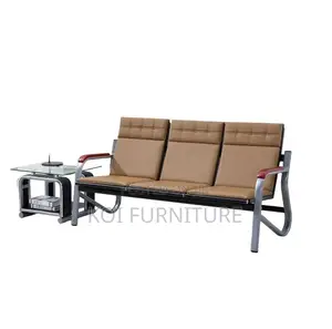 Office Sofa : Capetown 5 Seater Office Sofa Bench in Leather