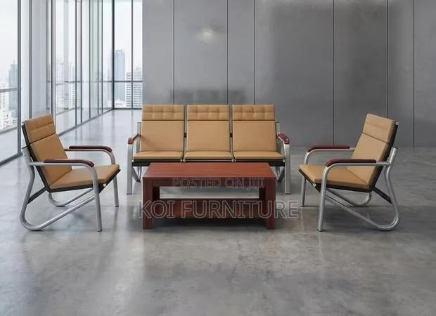 Office Sofa : Capetown 5 Seater Office Sofa Bench in Leather - thumbnail 4