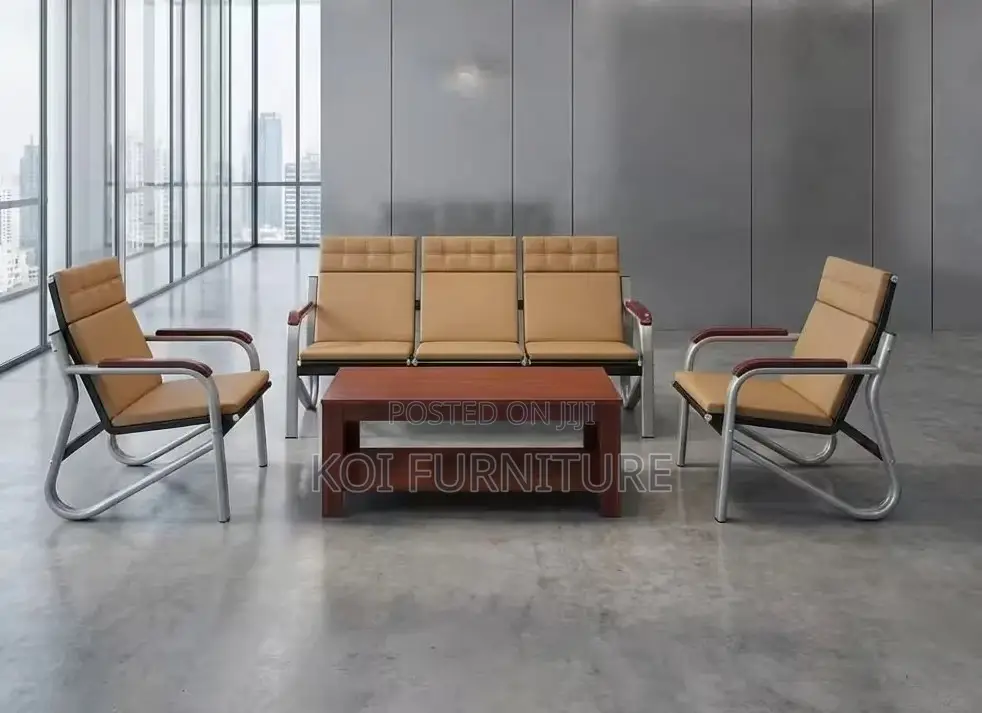 Office Sofa : Capetown 5 Seater Office Sofa Bench in Leather