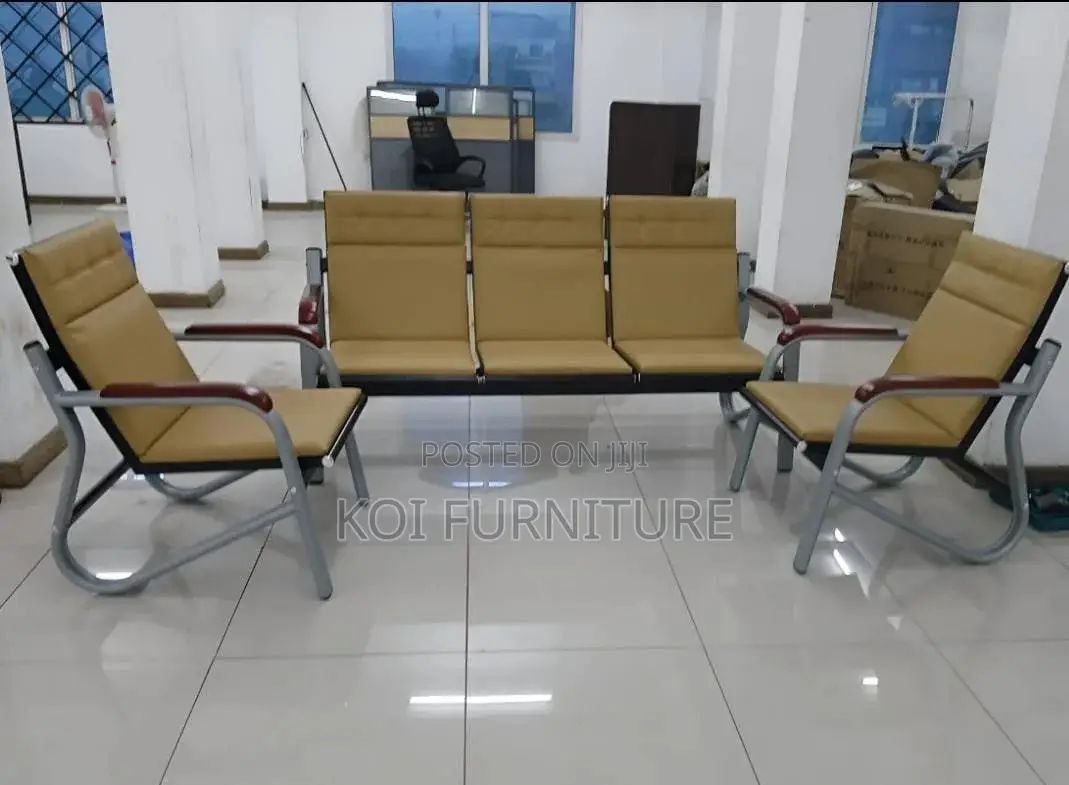 Office Sofa : Capetown 5 Seater Office Sofa Bench in Leather