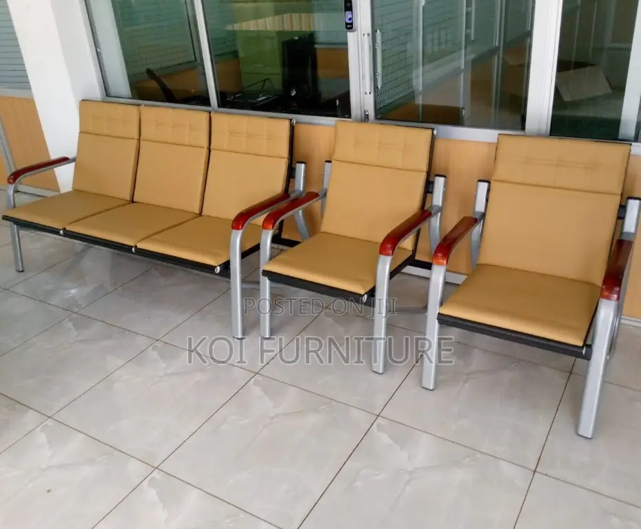 Office Sofa : Capetown 5 Seater Office Sofa Bench in Leather