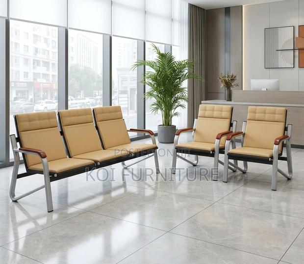 Office Sofa : Capetown 5 Seater Office Sofa Bench in Leather - thumbnail 10