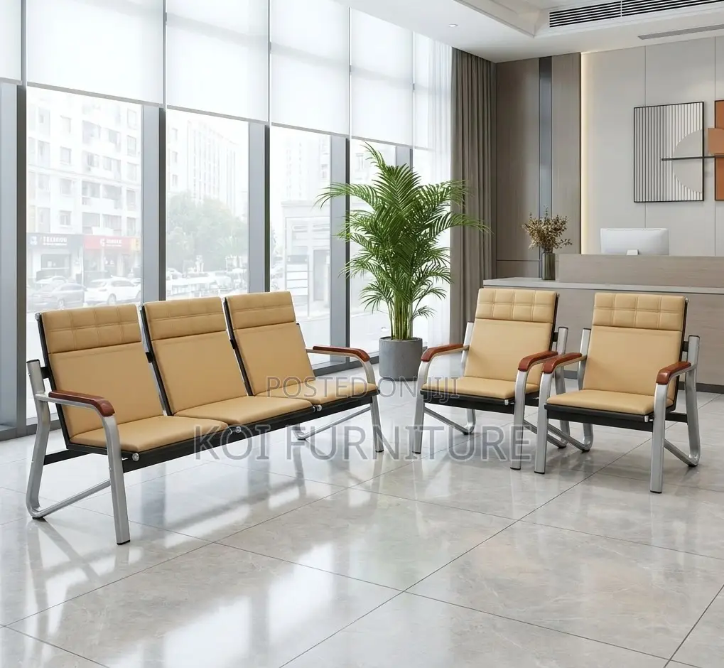 Office Sofa : Capetown 5 Seater Office Sofa Bench in Leather