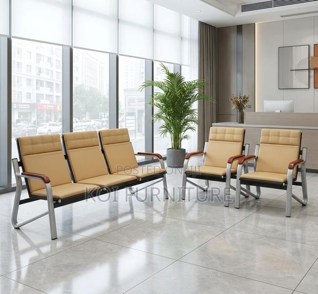 Office Sofa : Capetown 5 Seater Office Sofa Bench in Leather - thumbnail 12