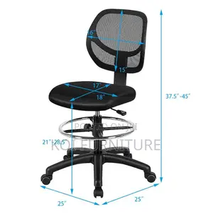 Office Chair : Adjustable Height Mid Back Mesh Drafting Office Chair