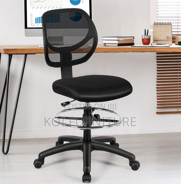 Office Chair : Adjustable Height Mid Back Mesh Drafting Office Chair - thumbnail 6