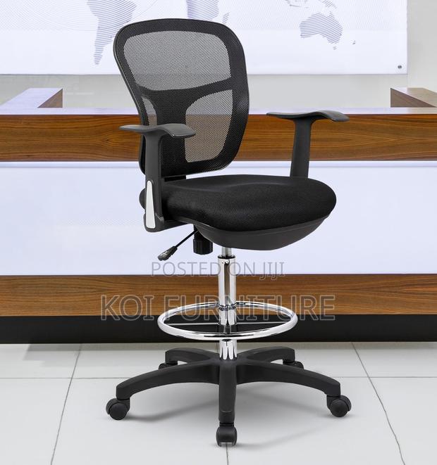 Office Chair : Adjustable Height Mid Back Mesh Drafting Office Chair - thumbnail 10