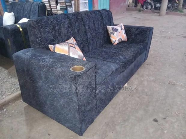 Black Fabric 3 Seater Sofa( Black Sofa) - thumbnail 2