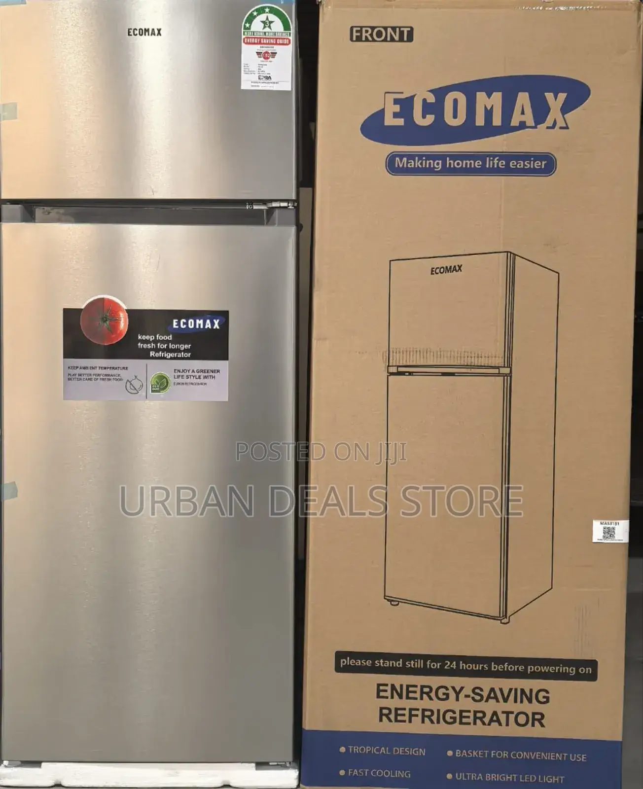 Ecomax 230 Litres Dark Silver Double Door Refrigerator