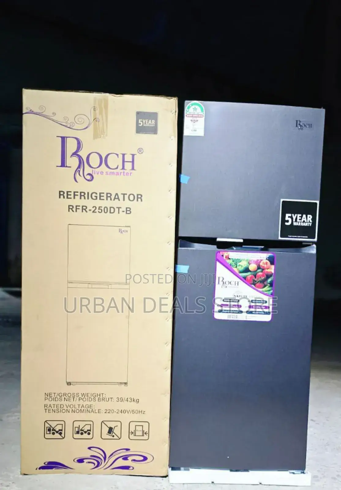 197 LTRS Roch RFR-250-Dt-B Double Door Refrigerator at 35000