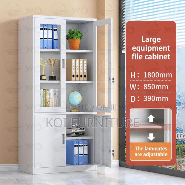 Office Cabinet : Modern Metallic Office Filing Cabinet - thumbnail 2