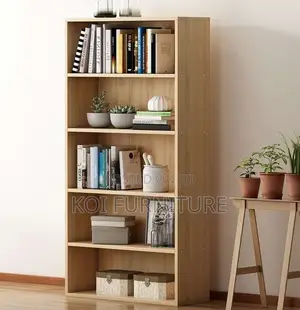Office Bookcase : Minimalist Wooden Bookshelf – 5 Shelves