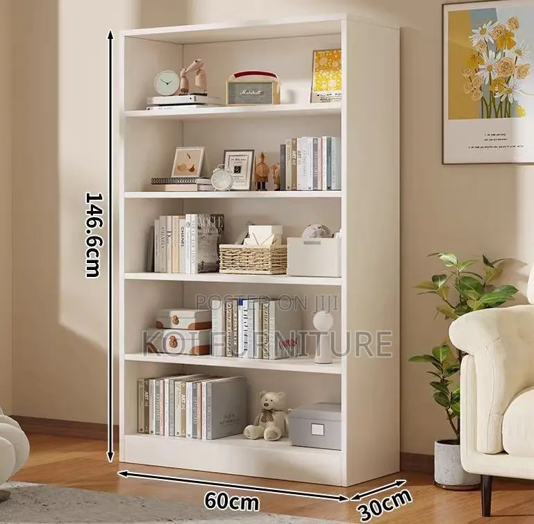 Office Bookcase : Minimalist Wooden Bookshelf – 5 Shelves