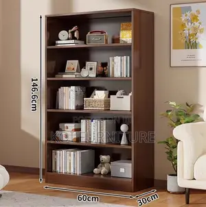 Office Bookcase : Minimalist Wooden Bookshelf – 5 Shelves
