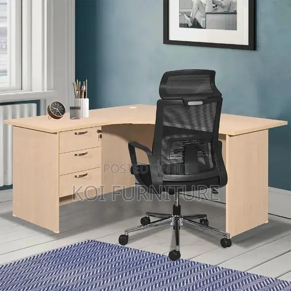 Office Desk : 1.4m (Or 140cm) Curved Modern Office Desk