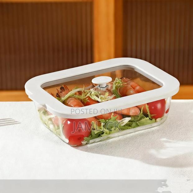 Borosilicate Glass Lunch Box 1040ml Airtight Microwave Safe - Av - main view