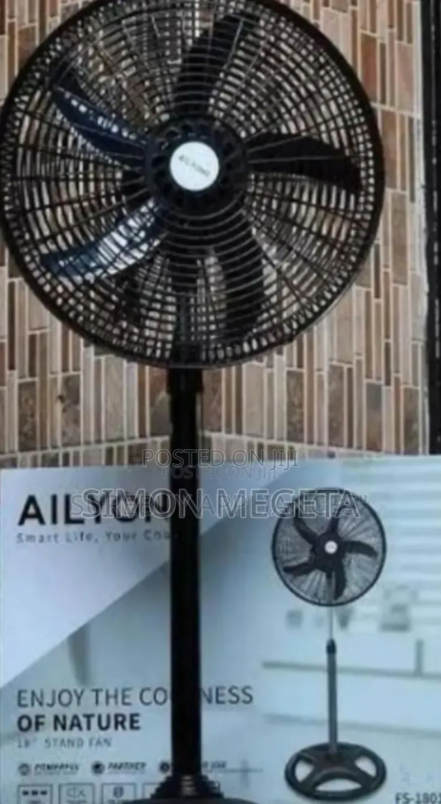 Colour Black Ailyons 18inch Stand Fan
