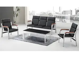 Office Sofa : 5-Seater Modern Leather Office Sofa